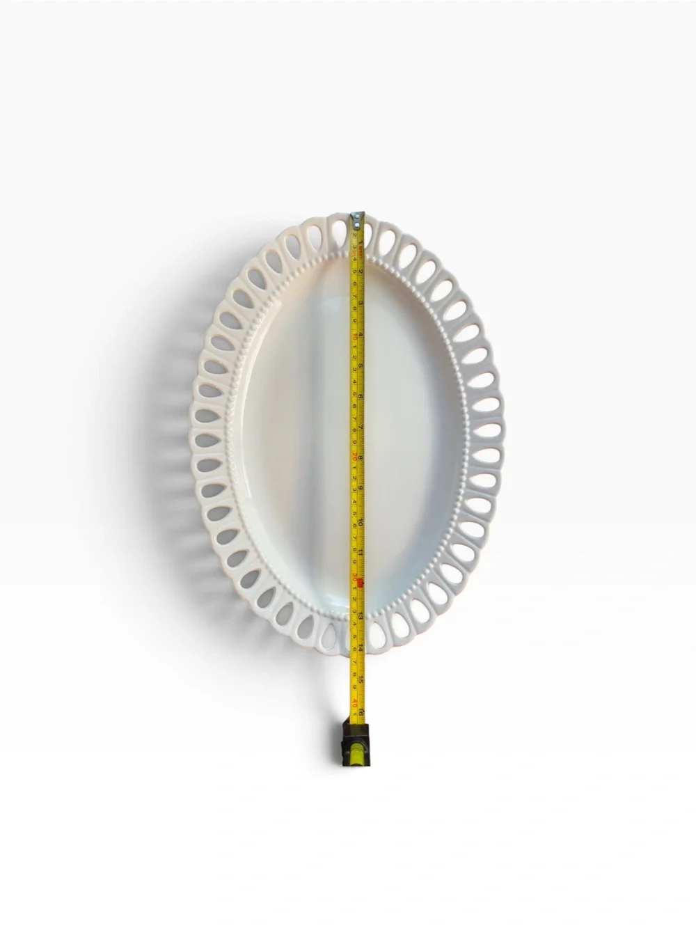 Godinger Regal Cream White Pierced Oval Serving Platter 14.5” | Cottagecore